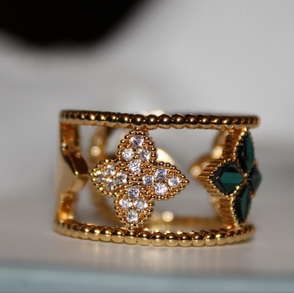 Petal Aura Adjustable Ring – Gold Meadow Petal - Picture 2 of 4